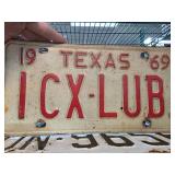 1969 Texas License Plate ICX-LUB
