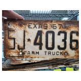 1957 Texas Farm Truck License Plate