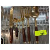 Wood and Metal Flatware Dining Set