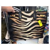 Cavalcanti Genuine Leather Zebra Print Tote Bag