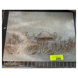 Pyrex Glass Cutting Board with Mushroom Design