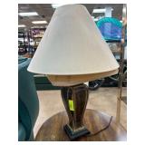 Table Lamp with Tapered Shade and Metallic Base