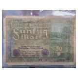 1919 German 50 Mark Banknote