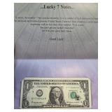 Lucky 7s Novelty U.S. Dollar Note Set