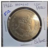 1962 Mexico Un Peso Coin Labeled as Silver