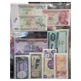 World Currency Notes in Sleeves