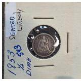1853 Seated Liberty Half Dime