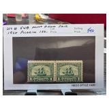 1920 Pilgrim Tercentenary 1c Stamps Pair