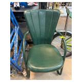 Green Metal Patio Chair With Armrests