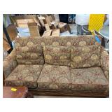 Patterned Upholstered Three-Seat Sofa