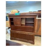 Wooden Hutch with Shelving and Panel Insert