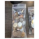 Bag of 100 Assorted Foreign Coins