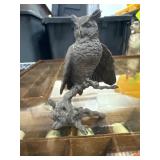 Heavy Metal Owl Figurine on Branch