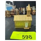Elgin Clock Gold-Tone Church Figurine