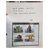 1996 Prehistoric Animals Plate Block Stamps