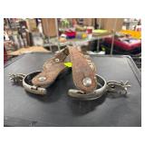 Western Cowboy Spurs With Leather Straps