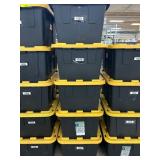 5 Black Storage Bins with Yellow Lids
