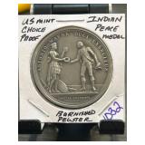US Mint Barnished Pewter Indian Peace Medal