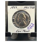 1955 Jefferson Nickel Gem Proof PR67/68