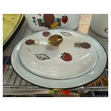 George Briard Enamel Oval Covered Dish