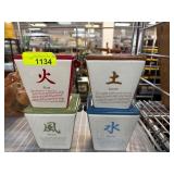 Four Element-Themed Ceramic Containers
