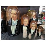 Hand-Painted Nesting Dolls of Historical Mormons