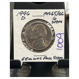 1996-D Jefferson Nickel, Gem MS65/66