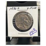 1936-S Buffalo Nickel in Very Fine Condition