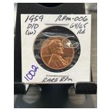1959-D/D Lincoln Cent RPM-006 Rare RPM