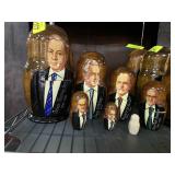Hand-Painted Political Matryoshka Doll Set Mormons