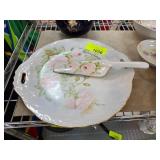 Hand-Painted Porcelain Plate and Server