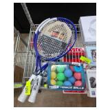 Two Tennis Rackets and Table Tennis Balls