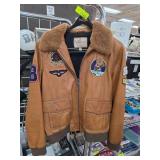 Wilsons Leather Bomber Jacket With Patches