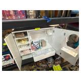 White Cabinet with Mirror and Accessories