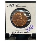 1952-D Lincoln Wheat Penny CH Red UNC