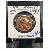 1959 Lincoln Cent RPM-004 in Display Holder
