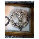 Metal Clan Crest Brooch in Display Box