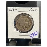 1924 Buffalo Nickel Graded Fine