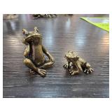 Two Bronze? Frog Figurines