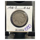 1916-S Buffalo Nickel in Holder