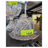 Pressed Glass Butter Dish with Lid