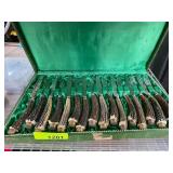 Antler-Handled Flatware Set in Display Case
