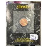 2000 Cheerios Lincoln Cent in Original Packaging