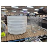 Pizza Hut Plates and Clear Drinking Glasses