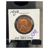 1948-D Lincoln Wheat Penny Ch Red Unc