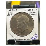1976-D Eisenhower Bicentennial Dollar MS65+