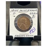 1944 D Lincoln Wheat Penny Mint Error