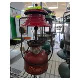 Coleman Red Lantern with Metal Base and Top