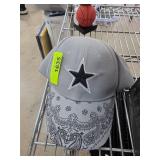 Gray Hat with Star and Bandana Pattern