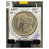 1889 Morgan Silver Dollar Double Ear Variety